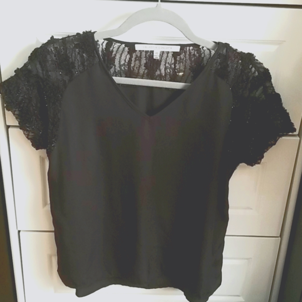 Black with Lace Top